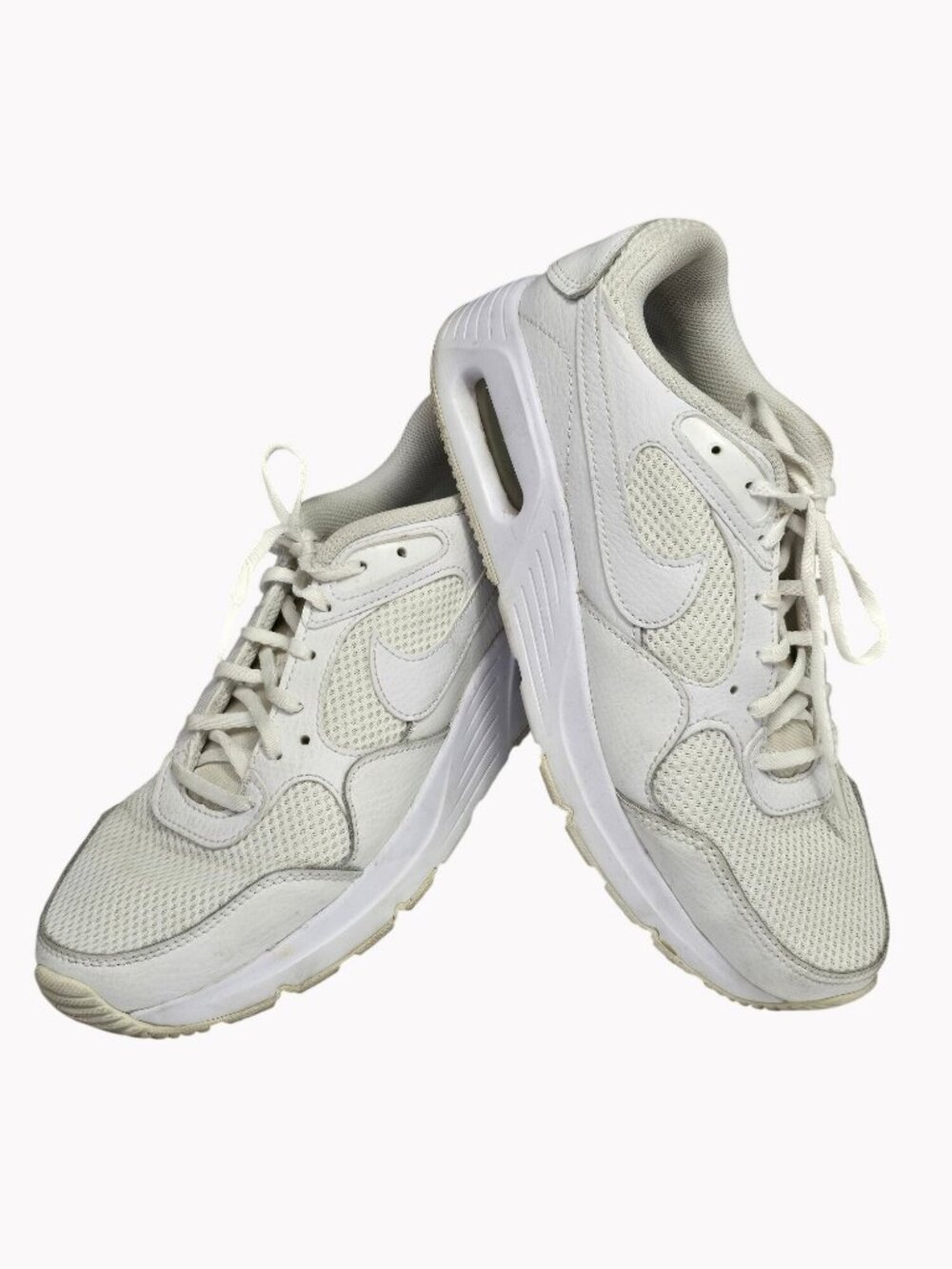 Nike Air Max Womens Size 8 White Mesh Leather Running Athletic Sneakers Shoes
